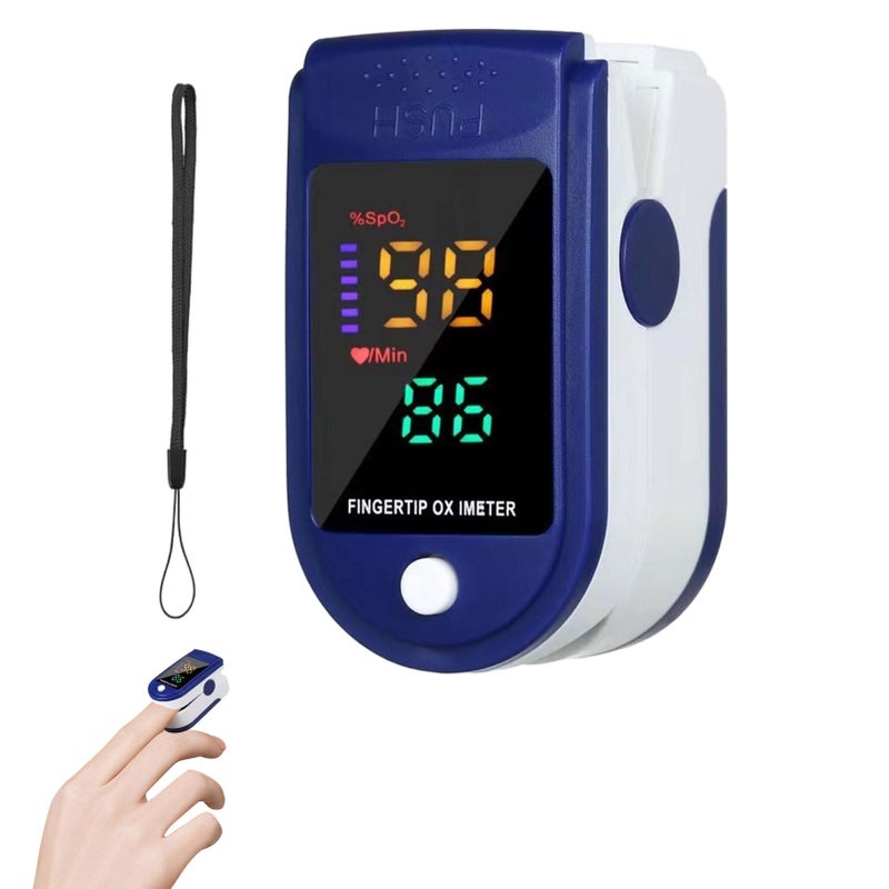 Finger Pulse Oximeter,Oxygen Monitor Finger Adults with LED Display,Oxygen Monitor Finger Kids with Hanging Chain,Sats Monitor for Outdoor Travel Home Hospital